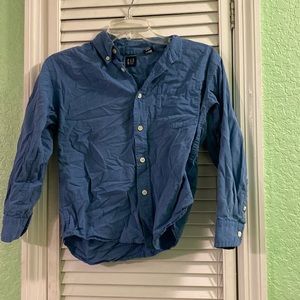 Gap Kids Boys Button Down Blue Long-Sleeve Shirt with Pocket M